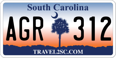 SC license plate AGR312