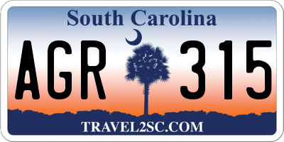 SC license plate AGR315