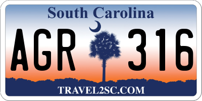 SC license plate AGR316