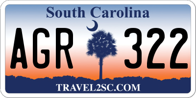 SC license plate AGR322