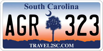 SC license plate AGR323