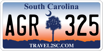 SC license plate AGR325