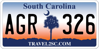 SC license plate AGR326