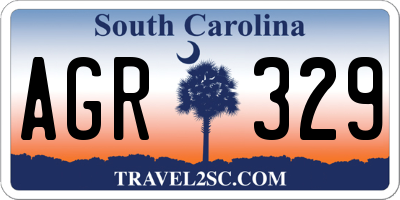 SC license plate AGR329