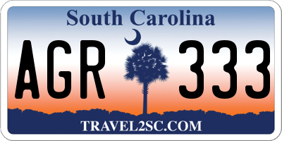 SC license plate AGR333