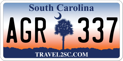 SC license plate AGR337