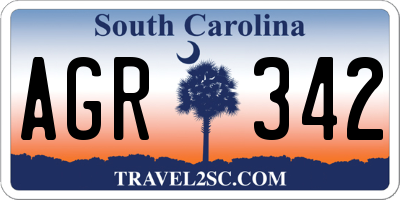 SC license plate AGR342