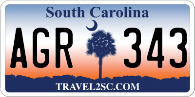 SC license plate AGR343