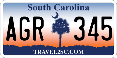 SC license plate AGR345