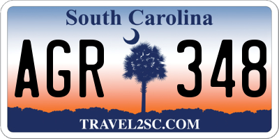 SC license plate AGR348