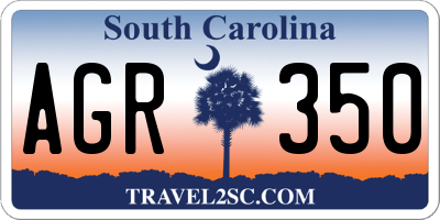 SC license plate AGR350