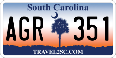 SC license plate AGR351