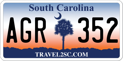 SC license plate AGR352