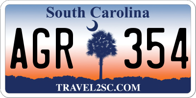 SC license plate AGR354