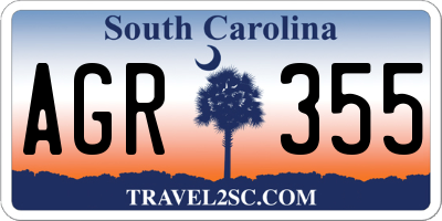 SC license plate AGR355