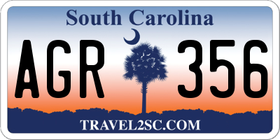 SC license plate AGR356