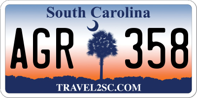 SC license plate AGR358
