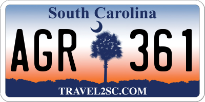SC license plate AGR361