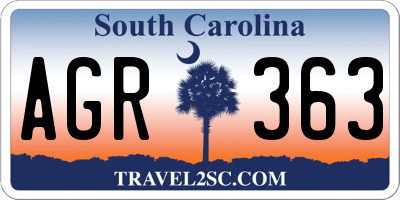 SC license plate AGR363
