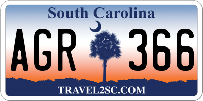 SC license plate AGR366