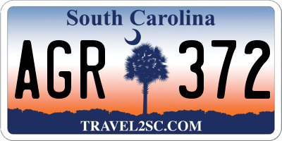 SC license plate AGR372