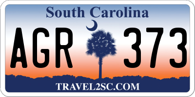 SC license plate AGR373
