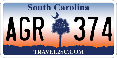 SC license plate AGR374