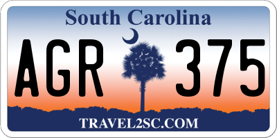 SC license plate AGR375