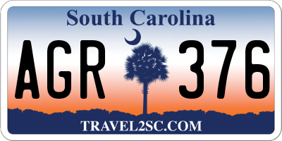 SC license plate AGR376