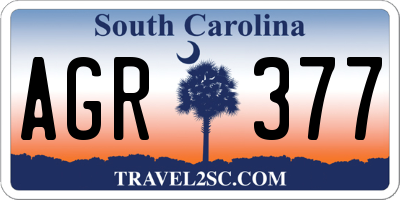 SC license plate AGR377