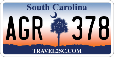SC license plate AGR378