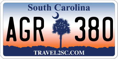 SC license plate AGR380