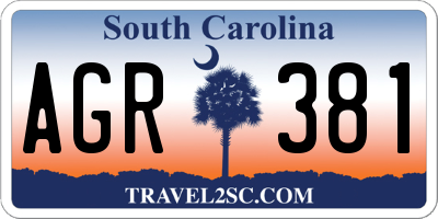 SC license plate AGR381