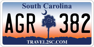 SC license plate AGR382