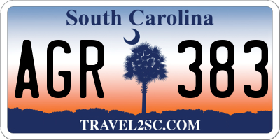 SC license plate AGR383
