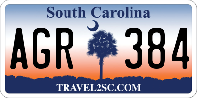 SC license plate AGR384