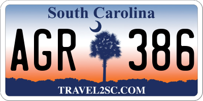 SC license plate AGR386