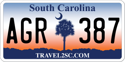 SC license plate AGR387