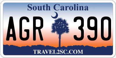SC license plate AGR390