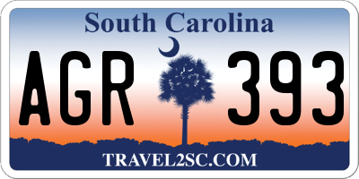 SC license plate AGR393