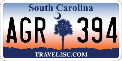 SC license plate AGR394