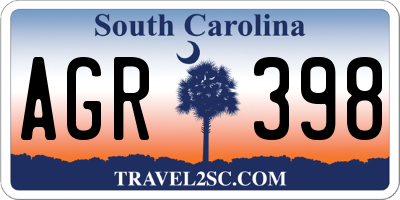 SC license plate AGR398