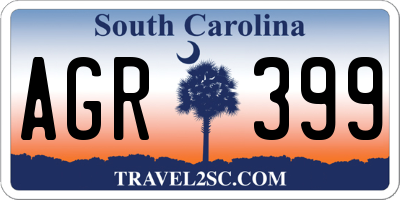 SC license plate AGR399