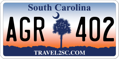 SC license plate AGR402