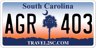 SC license plate AGR403