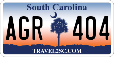 SC license plate AGR404