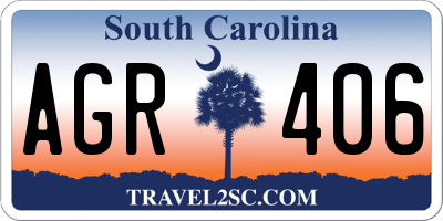 SC license plate AGR406