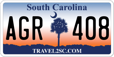 SC license plate AGR408