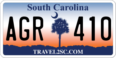 SC license plate AGR410