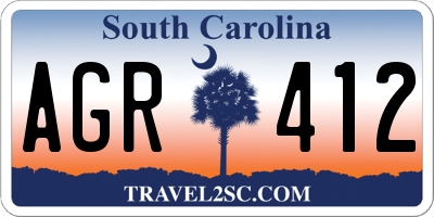 SC license plate AGR412